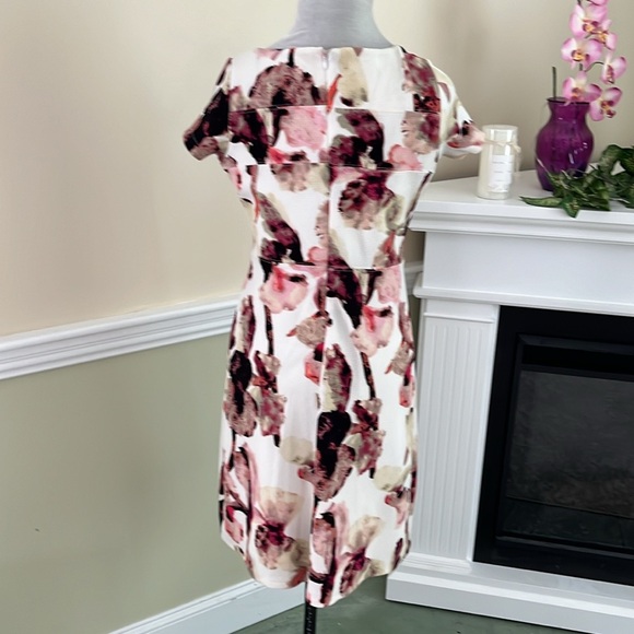 IVANKA TRUMP Cream Watercolors Textured A-Line Dress NWOT - Picture 7 of 12